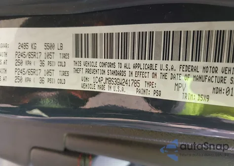 2016 Jeep Cherokee Trailhawk z USA, uszkodzony, nr VIN 1C4PJMBS3GW241785